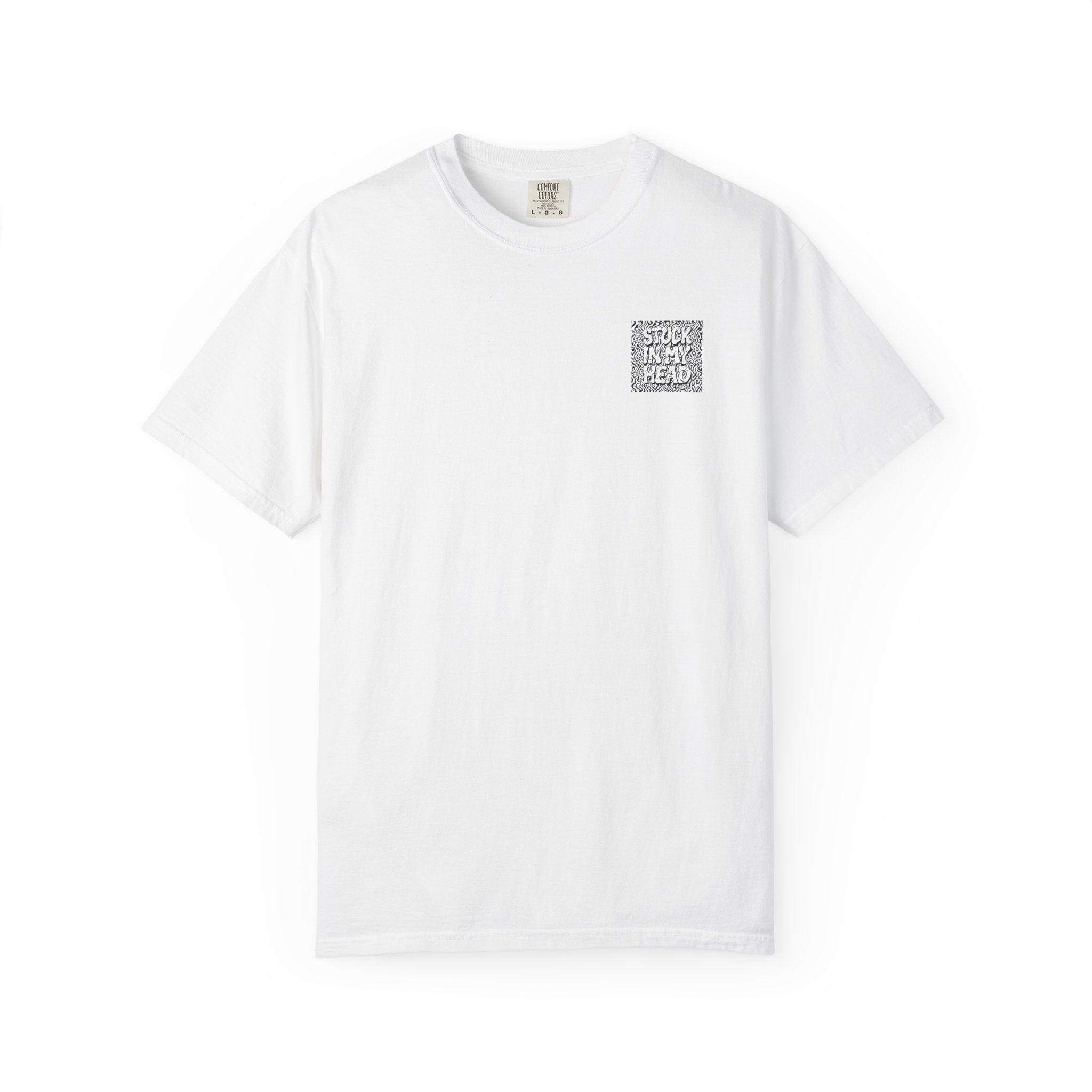 White 'Stuck In My Head' Pocket Design Tee
